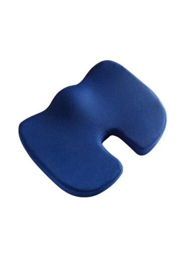 Memory Foam Seat Cushion with Cover Orthopedic Non Slip Chair Pad for Tailbone Sciatica Lumbar Support Lower Back Pillow Hip Pain Relief for Home Office Chair Car Wheelchair Dark Blue