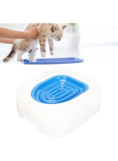 Zudoo Cat Toilet Training, Faux Toilet Look Cat Toilet Training System, Professional Cat Toilet Trainer Kit, Kitten Potty Urinal, Teach Cat to Use The Toilet Keep Cleaning (Blue)