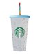 Reusable Color Changing Confetti Cold Cup with Straw - 24oz/710ml