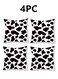 4-Piece Home Decorative Pillow Covers Plush Throw Pillow Cover Black White 45x45 Centimeter