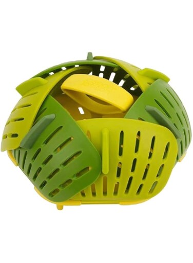 Joseph Joseph Bloom Steamer Basket Folding Non-Scratch BPA-Free Plastic and Silicone, Green, 4, 45030