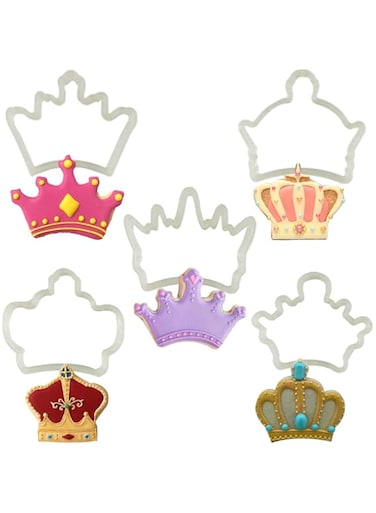 OHM Princess Crown Fondant and Cookie Cutter Birthday Cake Decoration Sugar Craft bakeware Tools (5 Pieces)