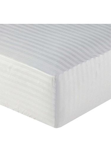 COLLECTION Stripe LIGHT GREY Double Fitted Sheet 150x200 cm with 2 Pillow Cases