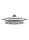 Ceramic Non Stick Shallow Cooking Pot With Glass Lid 32cm Grey