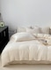 Home Single Size 4 piece piece bedding set without filling, washable cotton milky white color.