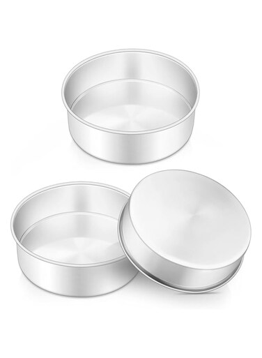 Onader Cake Tin, 6 Inch Round Cake Tins, 3PCS Stainless Steel Cake Pan Tray for Baking, Bakeware Set for Birthday Christmas Wedding Layer Cakes, Heavy Duty &amp; Healthy, Mirror Finished &amp; Dishwasher Safe