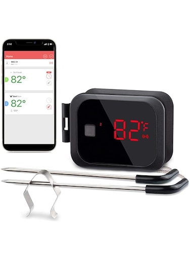 Inkbird Meat Grill Thermometer IBT-2X, Wireless BBQ thermometers for Cooking, Barbecue, Smoker, Grilling, Oven and Drum with 150ft (Dual probes)