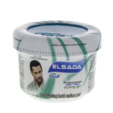 El Sada Long Lasting Hair Styling Gel - Premium Hold and Shine in a 250ml Green Bottle