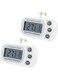 QPIX DIGITAL 2 Pack Refrigerator Fridge Thermometer, Freezer Room Thermometer Waterproof, Max/Min Record Function with Large LCD and Magnetic Back Display Temperature Monitor Thermometer, White
