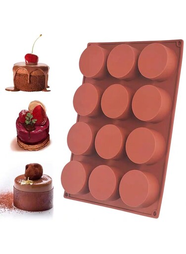 Hoels Round Cylinder Silicone Cake Molds for Making Dessert Crispy Chocolate Ice Cream Dessert Jelly Mold Round Cupcake Cake