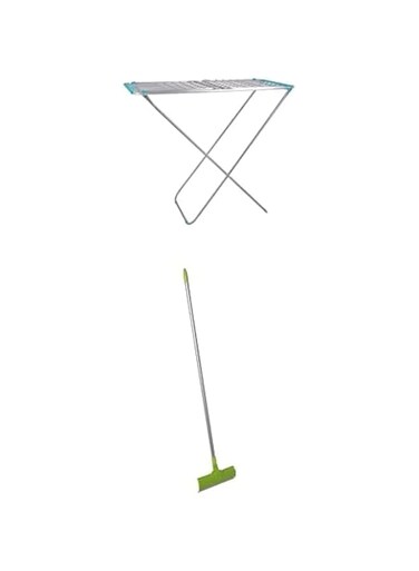 Delcasa Large Folding Clothes Dryer + Scotch-Brite Floor Squeegee with Stick 1 set/pack &amp; stick