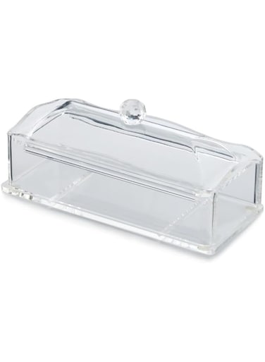 Orchid Acrylic Cutlery Holder Box, Cutlery Storage Organizer, Cutlery Holder with Cover, Utensils Organizer For Countertop, Kitchen Organizer, Kitchen Accessories (DTC-DS32C)
