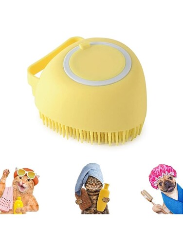 Joyzzz Pet Bath Brush, Soft Silicone Dog Bath Grooming Brush, Pet Shampoo Shedding Brush for Washing Deshedding Massaging, Bath Massage Soft Brush, Pet Shampoo Brush for Dogs and Cats