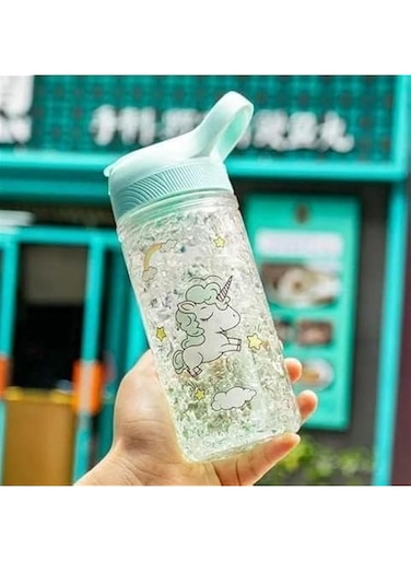 sancak Water Bottles,400ML/13.5oz Soft Silicone Chug Spout, BPA FREE Tritan, Leak Proof One Click Open Flip Top, Easy Clean, Soft Carry Loop Outdoor Indoor Kids Free Water Bottle (Green)