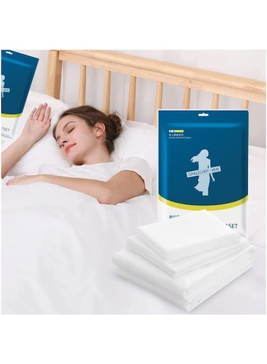 Disposable Bedding Set,Disposable Bed Sheets,Travel Pillow and Blanket Set,Portable Disposable Sheets for Hotel,Disposable Quilt Cover,Bed Sheets Set Disposable for Travel