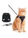 Biubiu Cat Harness and Leash Set, Escape Proof Kitten Harness, Soft and Breathable Vest with Reflective Strip, Easy to Wear for Cats and Dogs Walking and Traveling (Black, S)