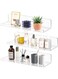Set of 3 Wall Shelves, Floating Shelves, No Drilling Wall, Width 30 cm, Acrylic Transparent Wall Shelf for Bathroom, Living Room and Bedroom, Floating No Drilling Industrial Decoration