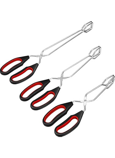 KASTWAVE Scissor Tongs, Grilling Tongs, Kitchen Tongs, Cooking Baking Bread Food Tong Barbecue Grilling Tongs for Flipping Food Tool, 3 Pack 9/11/ 12 Inch