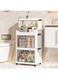 Layer Plastic Storage Cabinet with Transparent Doors and Wheels, Multipurpose Kitchen &amp; Home Organizer, 37x24x66 cm &acirc;&euro;&ldquo; White