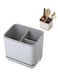 Holder, Cutlery Drainer Sink Caddy, Chopsticks Spoon Fork Holder, Cooking Utensil Drain Rack, Tableware Storage Holder, Kitchen Ware Organizer Compartment Box, Grey