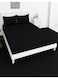 Deep Fitted Bed Sheet +2Pcs Pillow Covers, King/Queen/Double/Single Sizes, Color Black, Depth 30cm