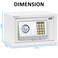 Rubik Safe Box with Digital Keypad and Key Lock for Money Cash Jewelry Office Home Office Security RB20EA (20x31x20cm) White