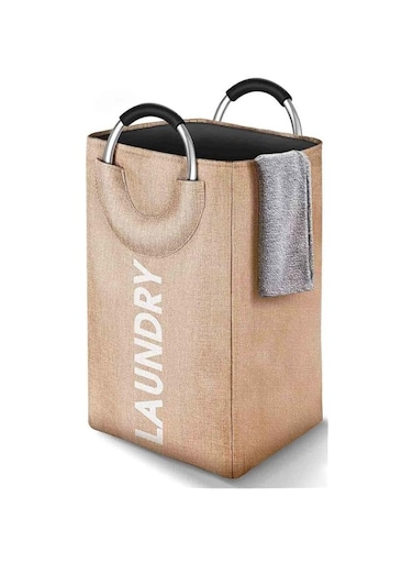 Kewayer Premium Collapsible Washing Laundry Baskets with Handles, Absolutely Indestructible, Laundry Bins for Bedrooms, Fabric, Brown, 75L