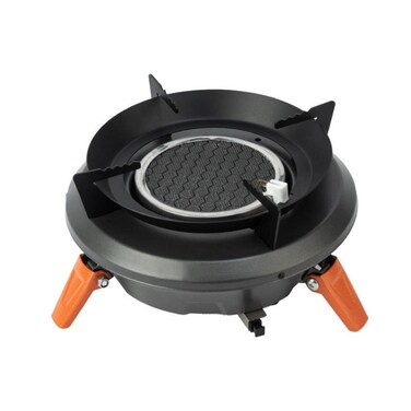 Portable Camping Gas Stove with Remote Hose, Foldable Legs, Piezo Ignition for Outdoor Cooking
