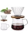 Azonee Pour Over Coffee Maker, 600ML Clear Glass Pour Over Coffee Maker Set with Dripper, 1Pcs Portable Coffee Dripper Brewer for Home Cafe Restaurant Camping, Drip Coffee Maker Set 1-5 Cups