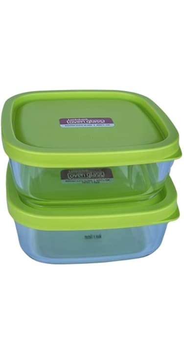 LocknLock LnL Glass Square 320ml Pack of 2