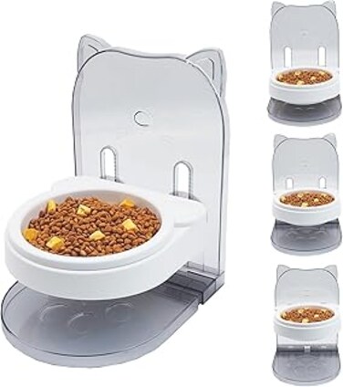 Elevated Cat Bowl, Adjustable Height Raised Cat Bowl, Removable Hanging Cage Pet Bowl, Plastic Cat Food and Water Dish for Cat, Kitten and Small Dogs