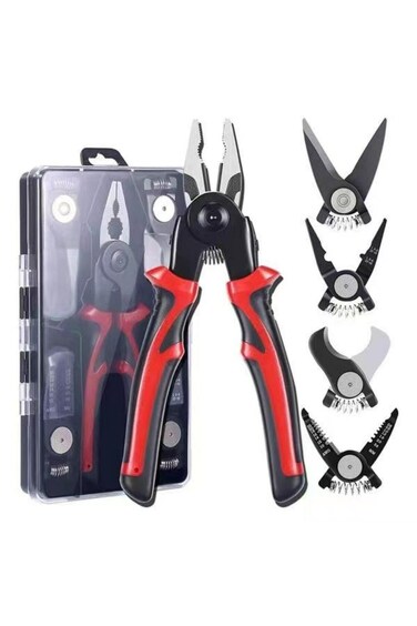 5-in-1 pliers with interchangeable heads &ndash; ideal for cutting, crimping, stripping &amp; more.