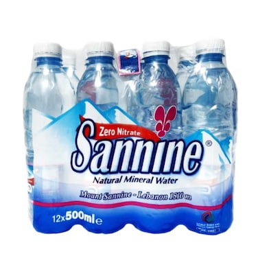 Sannine Natural Mineral Water 500ml Pack of 12
