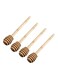 4-Piece Wooden Honey Dipper Beige 6inch