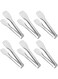 Much Hotter JXHAPY Serving Tongs Kitchen Tongs,Buffet Tongs, Stainless Steel Food Tong Serving Tong,small tongs 6 Pack (9 Inch)