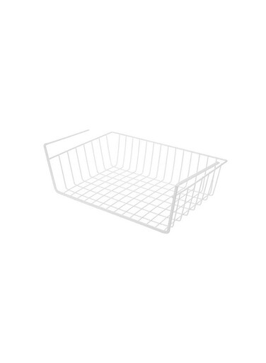 Lady Under Shelf Storage Organization Basket White 32.5x12.5x12.5cm