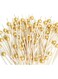 100Pcs Gold-Plated Bead Bamboo Skewers,Disposable Eco-Friendly Cocktail Picks, Party Appetizer Decoration Skewers, Food Sticks For Fruit Platter/Charcuterie Board Accessory/Party Supplies/Beverage Decoration/Weddings and Banquets, 4.7Inch