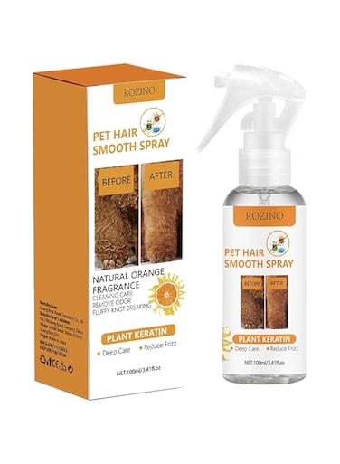 Azonee Pet Hair Softening Spray - 100ml Anti-Static Detangler for Dogs and Cats, Grooming Spray for Matted Hair, Knots, Stubborn Coats, Conditioning and Deodorizing Solution