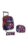 3 Pieces Cartoon-Printed School Trolley Bag for Kids with Lunch Bag and Pencil Pouch Included