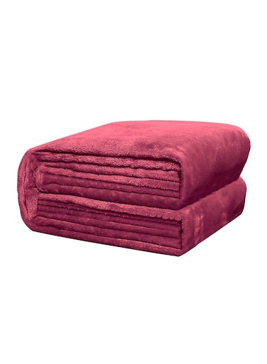 Warm Flannel Fleece Blanket Fabric Red 70 x 90inch