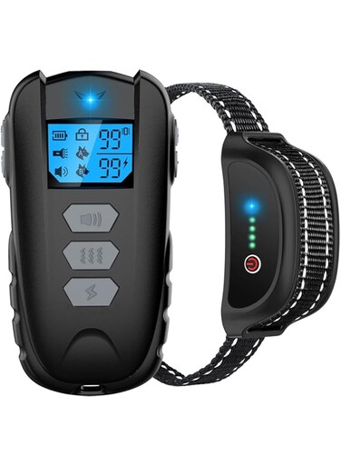 Asrcs Dog Training Collar with Remote, Shock Collar for Dogs Waterproof Dog Collar with Beep Vibration Shock, Adjustable 0 to 99 Shock Vibration Levels Dog Training Set for Small Medium Large Dogs