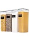 Airtight Food Storage Containers - BPA-Free Plastic Kitchen Organizers with Leak-Proof Lids, Labels &amp; Snap Closures for Dry/Wet Food, Cereal, Snacks &amp; Meal Prep