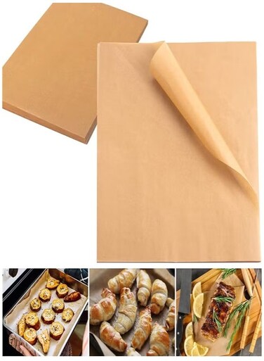 Silicone Oil Paper, 100pcs Double Sided High Temperature Resistant Non-stick Barbecue Paper, Food Pad Paper Cooking Paper Suitable for Baking Biscuits, Bread Cup Cakes, Air Fryer Steaming