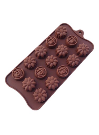 Rose Flowers Chocolate Mold Brown 20 x 10 x 2cm