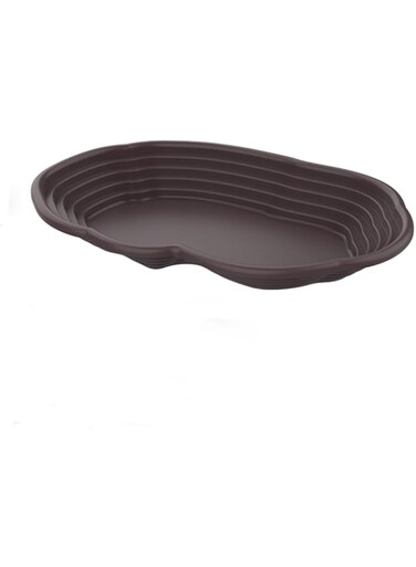 Flushbay Extra Large Reptile Bathing Pool Reptile Feeding Dish Water Bowl with Ramp Aquarium Ornament for Gecko, Snake, Turtle, Bearded Dragon, Lizard Bath(Black)