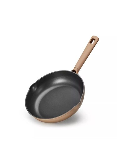 10-Inch Nonstick Fry Pan with Pour Spout, PFAS &amp; PFOA Free Healthy Cooking, Titanium-Reinforced Frying Pan with Heat-Resistant Handle, All-Stovetop Compatible Skillet, Dishwasher Safe (Taupe)