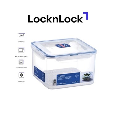 LocknLock 3.7L Square Airtight Food Container with Tray &ndash; BPA-Free, Microwave, Freezer, and Dishwasher Safe
