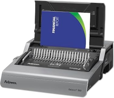 Fellowes Galaxy-E 500 Electric Comb Binding Machine   500-Sheet Capacity   28-Sheet Punch Capacity   51 mm Comb   Starter Kit