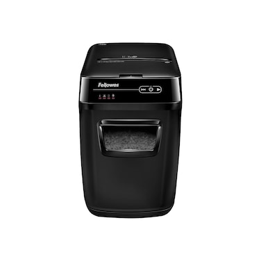 Fellowes AutoMax 200C Automatic Cross-Cut Paper Shredder   P-4 Security   200-Sheet Auto Feed   32L Bin   Black