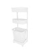 3 Layers Plastic Laundry Basket Rack With Wheels - White